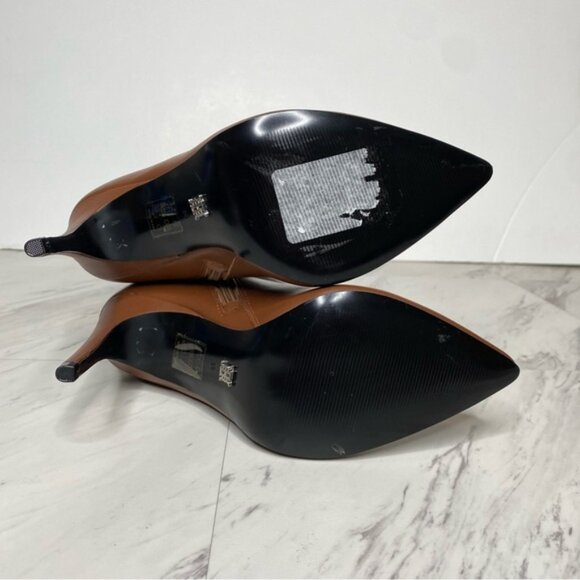 Reiss Carina Brown Leather Pointy Toe Heeled Tall Boot 36 - Picture 14 of 15